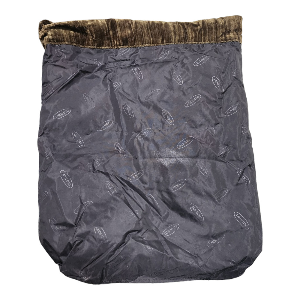 90's Vintage Old Navy Drawstring Bag crushed Velvet Green - Picture 3 of 6
